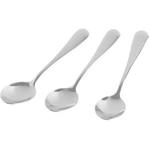 LOLAhome Juego de 3 cucharas de té plateadas de acero inoxidable de 14cm