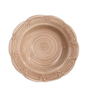 LOLAhome Plato hondo espiral beige de porcelana stoneware de Ø 23 cm