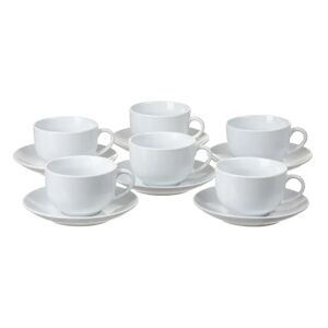 LOLAhome Juego de 6 tazas de té blancas de porcelana de 260 ml