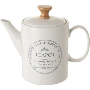 LOLAhome Tetera con tapa de stoneware blanco de 1100 ml