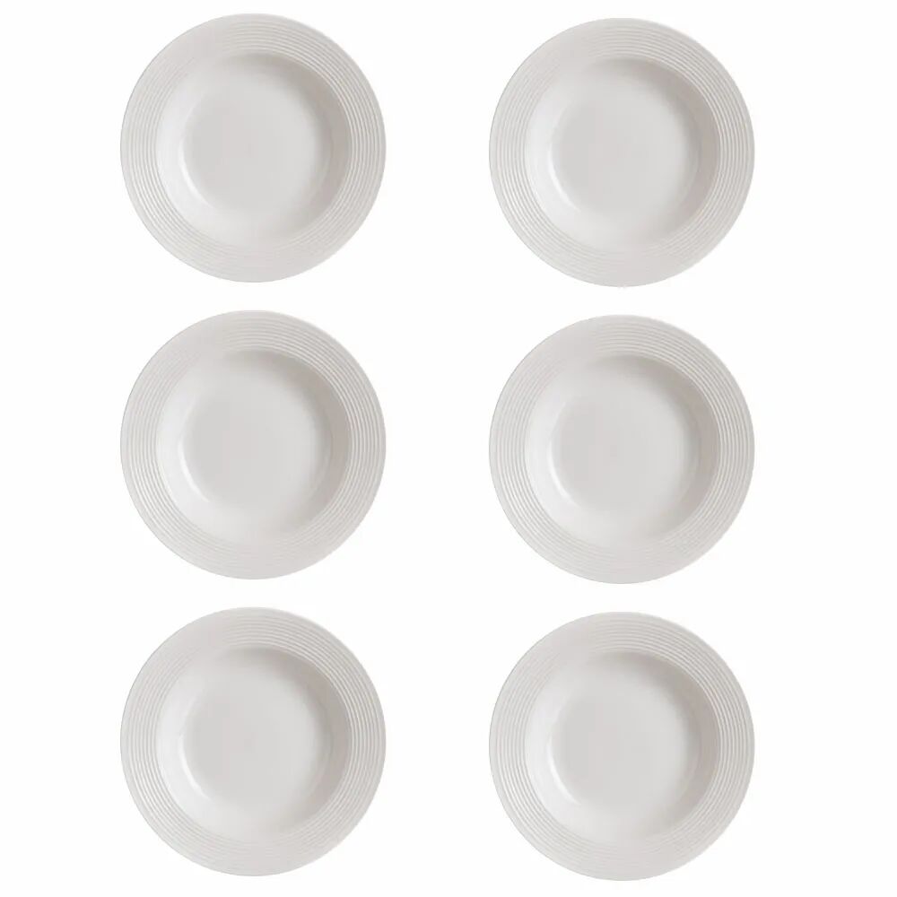 LOLAhome Juego de 6 platos hondos blancos de porcelana de Ø 22 cm