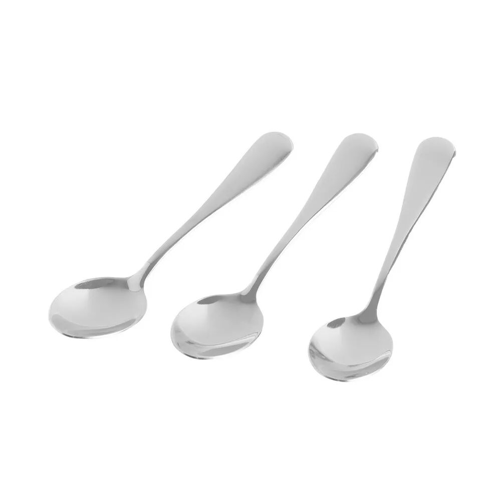 LOLAhome Juego de 3 cucharas de té plateadas de acero inoxidable de 14cm