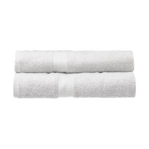 LOLAhome Juego de 2 toallas de lavabo blancas de algodón natural de 50x100 cm