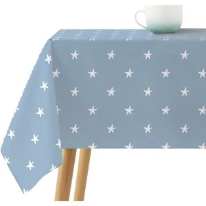 LOLAhome Mantel resinado antimanchas de estrellas azul de tela de 140x140 cm