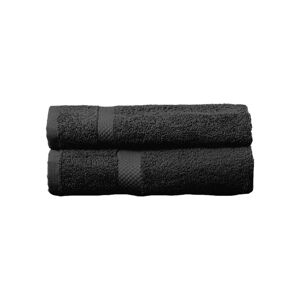 LOLAhome Juego de 2 toallas de lavabo negras de algodón natural de 50x100 cm
