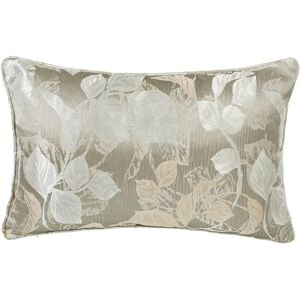 LOLAhome Cojín de hojas rectangular gris Jacquard de poliéster de 50x33 cm con relleno