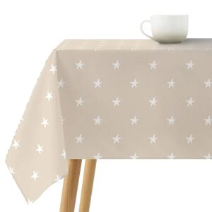 LOLAhome Mantel resinado antimanchas de estrellas beige de tela de 140x140 cm