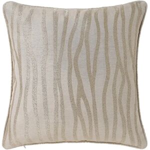 LOLAhome Cojín animal print cuadrado taupe de tela Jacquard de 45x45cm con relleno