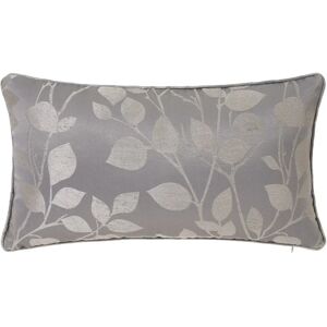 LOLAhome Cojín de hojas gris de Jacquard de 50x30 cm con relleno