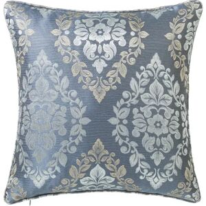 LOLAhome Cojín floral cuadrado azul Jacquard de poliéster de 45x45 cm con relleno