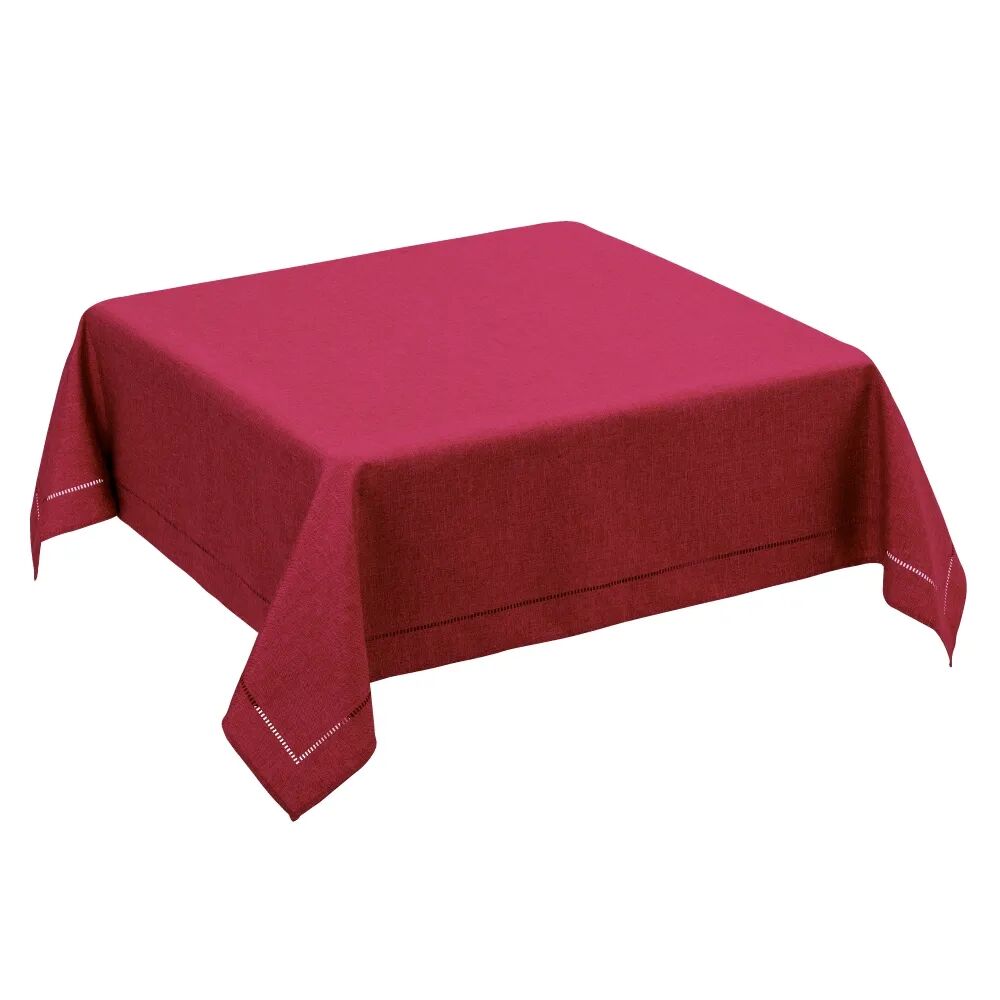 LOLAhome Mantel cuadrado de tela de poliéster rosa de 150x150 cm
