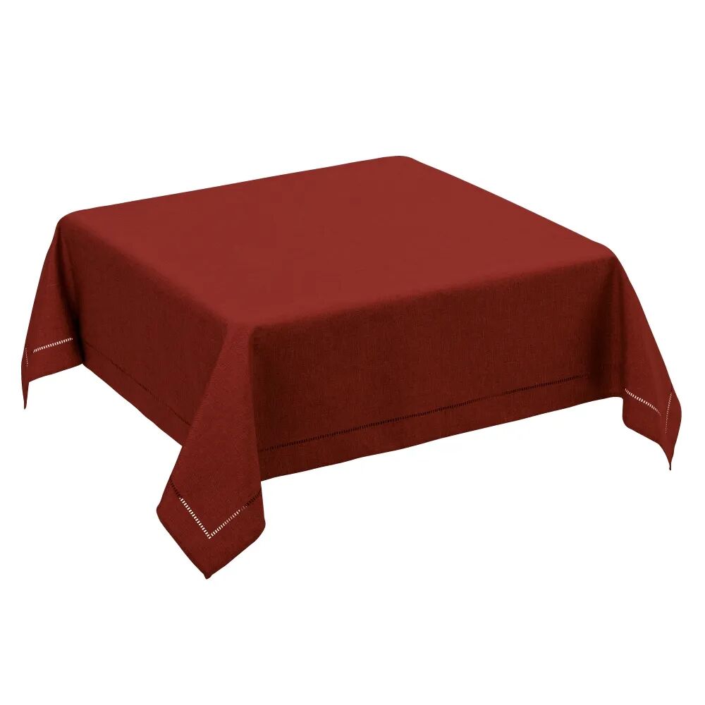 LOLAhome Mantel cuadrado de tela de poliéster rojo de 150x150 cm