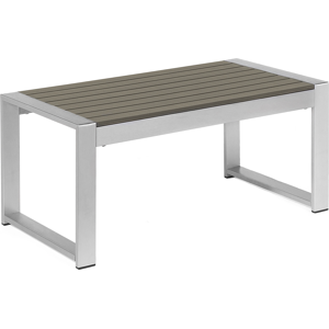 Mesa De Centro De Aluminio Gris Oscuro 90 X 50 Cm Moderno Balcón Terraza Interior Exterior