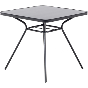 Mesa De Comedor Tablero De Acero Con Recubrimiento En Polvo Negro 80 X 80 Cm Moderna Jardín