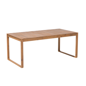 Mesa De Comedor De Jardín De Madera De Acacia 180 X 90 Cm Con Tablero Rectangular Diseño Clásico