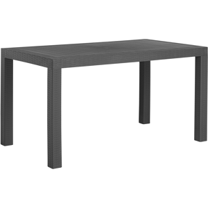 Mesa De Comedor De Jardín Gris Rectangular 140 X 80 Cm 6 Plazas