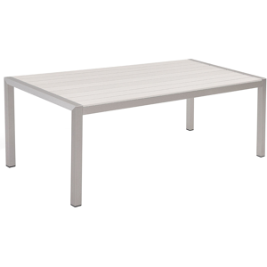 Mesa De Comedor De Aluminio Blanca Para 6 Personas 180 X 90 Cm Diseño Moderno