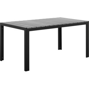 Mesa De Jardín De Aluminio Gris Y Negro Para 6 Personas Resistente