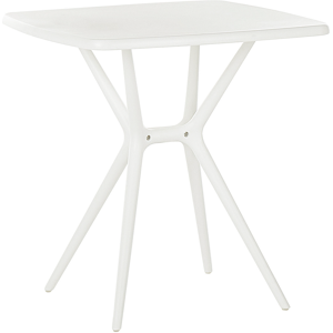 Mesa De Balcón De Plástico Blanco 70 X 70 Cm Resistente A La Intemperie Exterior