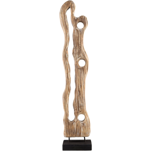 Elemento Decorativo De Madera Marrón 102 Cm Forma Abstracta Moderno