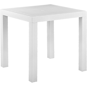 Mesa De Comedor De Jardín Blanca Cuadrada 80 X 80 Cm 4 Plazas