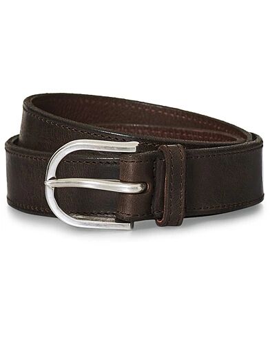 Orciani Narrow Leather Belt 3 cm Dark Brown