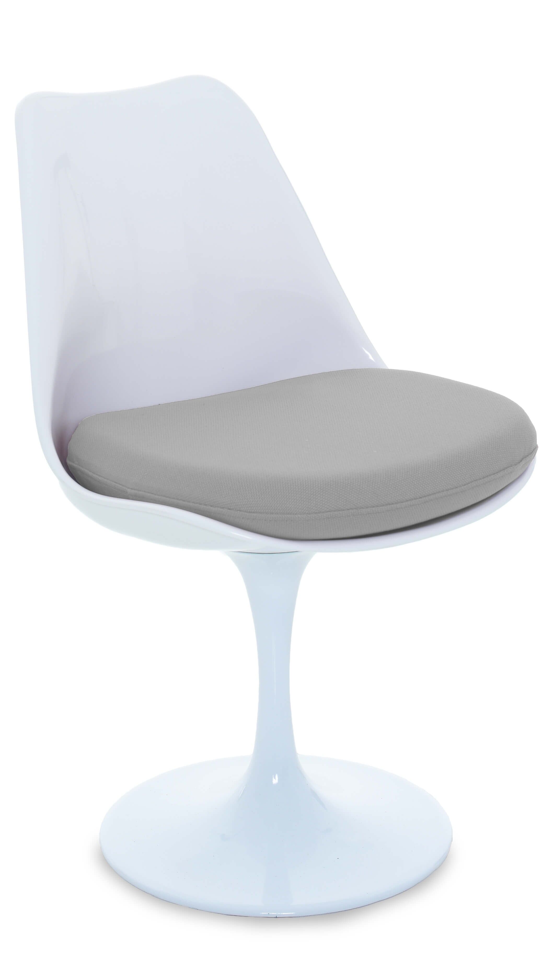 FURNMOD Design Your Space Silla Tulip Chair con cojín de algodón - Gris Claro - Plástico ABS inyectado - Sillas con Cojín