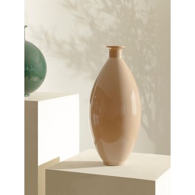 Oval jarrón vidrio beige - Kenay Home Oval jarrón vidrio beige - Kenay Home
