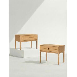 Kenay Pack 2 mesitas de noche de chapa de roble 2 cajones Angora Roble Kenay Pack 2 mesitas de noche de chapa de roble 2 cajones Angora Roble