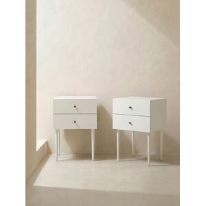 Kenay Pack 2 mesitas de noche blanca 2 cajones Sid Kenay Pack 2 mesitas de noche blanca 2 cajones Sid