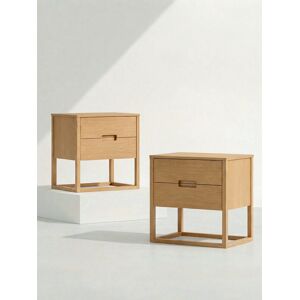 Kenay Pack 2 mesitas de noche de chapa de roble 2 cajones Arhus Kenay Pack 2 mesitas de noche de chapa de roble 2 cajones Arhus