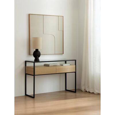 Cassia consola negra y natural 2 cajones - Kenay Home Cassia consola negra y natural 2 cajones - Kenay Home
