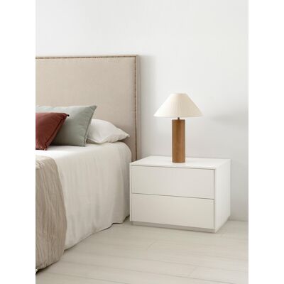 Unite mesita de noche blanca 2 cajones A60 - Kenay Home Blanco Unite mesita de noche blanca 2 cajones A60 - Kenay Home Blanco