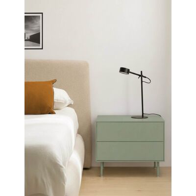 Qbic mesita de noche verde 2 cajones - Kenay Home Verde Qbic mesita de noche verde 2 cajones - Kenay Home Verde