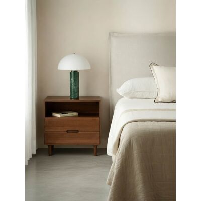 Moena mesita de noche de madera maciza 2 cajones - Kenay Home Moena mesita de noche de madera maciza 2 cajones - Kenay Home