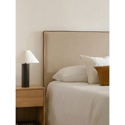 Naila cabecero tapizado desenfundable 180 beige ribete negro - Kenay Home Naila cabecero tapizado desenfundable 180 beige ribete negro - Kenay Home
