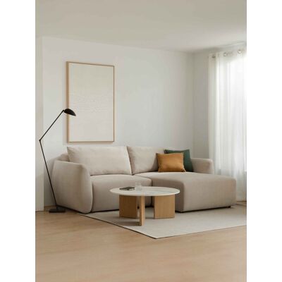 Dilma sofá cama 3 plazas chaise longue beige - Kenay Home Beige Dilma sofá cama 3 plazas chaise longue beige - Kenay Home Beige