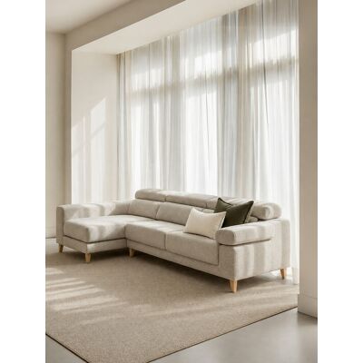 Air sofá chaise longue izquierda 4 plazas 278 cm perla reclinable y extraíble - Kenay Home Air sofá chaise longue izquierda 4 plazas 278 cm perla reclinable y extraíble - Kenay Home