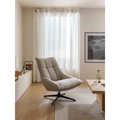 Finley butaca giratoria tapizada gris - Kenay Home Finley butaca giratoria tapizada gris - Kenay Home