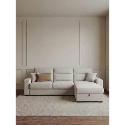 Juls sofá cama 4 plazas chaise longue perla con arcón - Kenay Home Juls sofá cama 4 plazas chaise longue perla con arcón - Kenay Home
