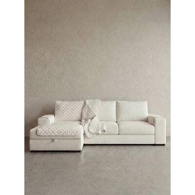 Tease funda para sofá chaise longue 240 cm izquierda marfil - Kenay Home Tease funda para sofá chaise longue 240 cm izquierda marfil - Kenay Home