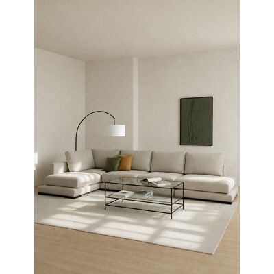 Travis sofá modular chaise longue izquierda 6 plazas 379 cm perla - Kenay Home Travis sofá modular chaise longue izquierda 6 plazas 379 cm perla - Kenay Home