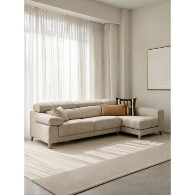 Air sofá chaise longue derecha 4 plazas 278 cm perla reclinable y extraíble - Kenay Home Air sofá chaise longue derecha 4 plazas 278 cm perla reclinable y extraíble - Kenay Home