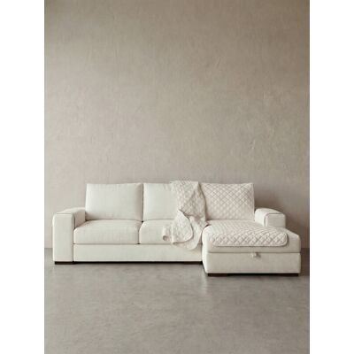Tease funda para sofá chaise longue 240 cm derecha marfil - Kenay Home Tease funda para sofá chaise longue 240 cm derecha marfil - Kenay Home