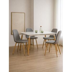 Kenay Mesa de comedor rectangular blanco-natural 120 Lora Kenay Mesa de comedor rectangular blanco-natural 120 Lora
