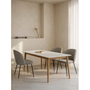 Kenay Mesa de comedor extensible rectangular blanca y natural 160 Brent Natural Kenay Mesa de comedor extensible rectangular blanca y natural 160 Brent Natural