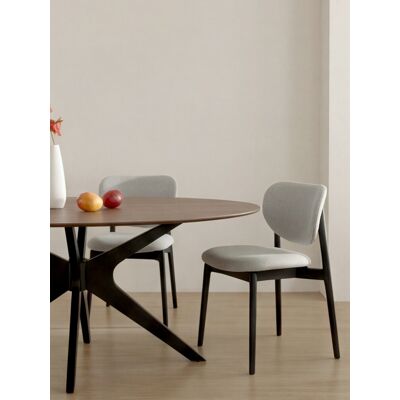 Ellie silla de madera maciza negra con tapizado perla - Kenay Home Negro Ellie silla de madera maciza negra con tapizado perla - Kenay Home Negro