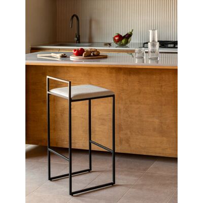 Stan taburete tapizado beige - Kenay Home Stan taburete tapizado beige - Kenay Home