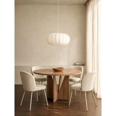 Noit Mesa de comedor redonda de madera maciza 120 - Kenay Home Noit Mesa de comedor redonda de madera maciza 120 - Kenay Home