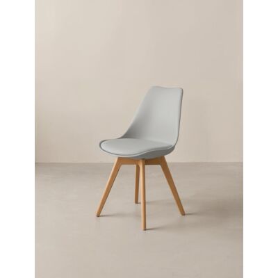 Silla escandinava Kenay Home - Patas de madera, asiento tapizado, estructura moderna en polipropileno Silla escandinava Kenay Home - Patas de madera, asiento tapizado, estructura moderna en polipropileno